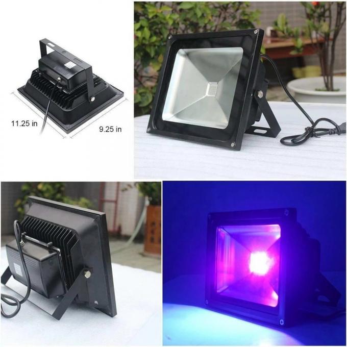 50W 395nm UV LED Flood Light Kills Virus , Die Casting Aluminum Black