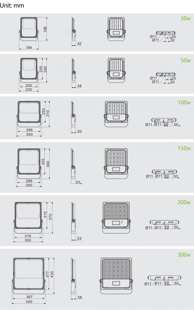 Best Quality LED Flood Lights 50w 100w 150w 200w 250w 300w For Football Field Tunnel 7