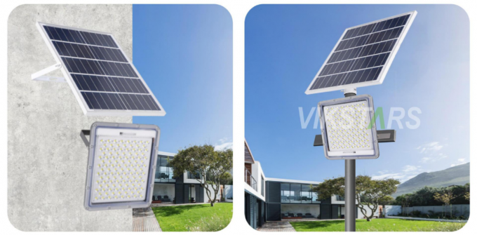 Aluminum Solar Flood Lights 100w 200w 300w 400w For Yard Villages Warehouse IP66 Waterproof 8