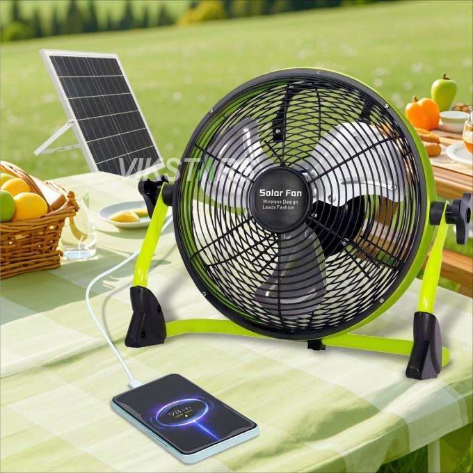 Outdoor Portable Fan Rechargeable Household Emergency 12 Inches 14 Inches Solar Floor Fan Quiet Solar Power Fan 0