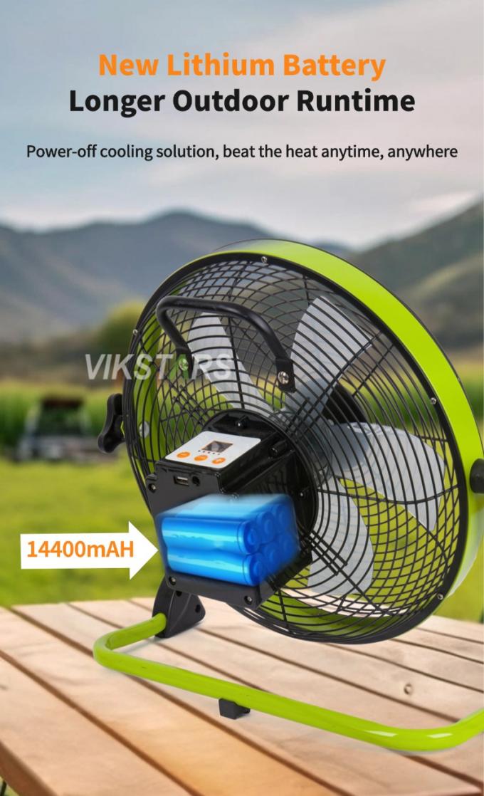 Outdoor Portable Fan Rechargeable Household Emergency 12 Inches 14 Inches Solar Floor Fan Quiet Solar Power Fan 7