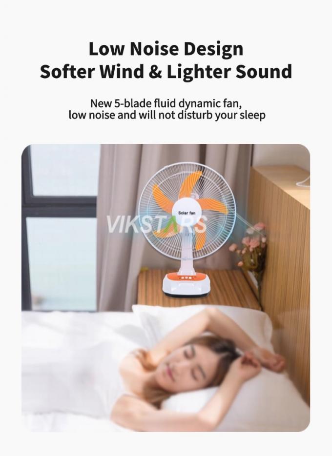 For Camping Emergency Solar Powered Table Fan 16 Inches Energy Saving With Bulbs 3
