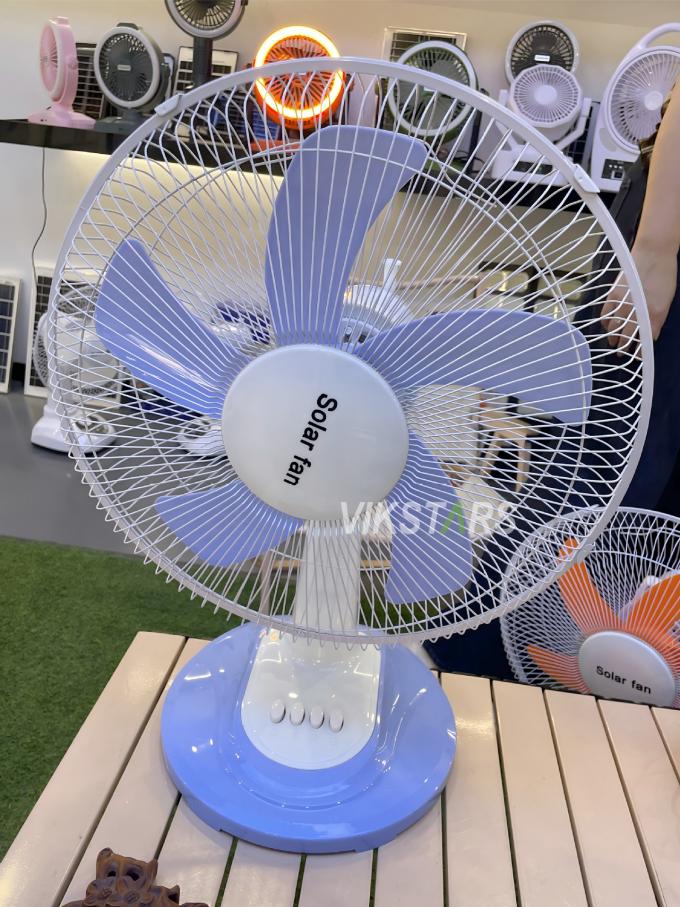 For Camping Emergency Solar Powered Table Fan 16 Inches Energy Saving With Bulbs 12