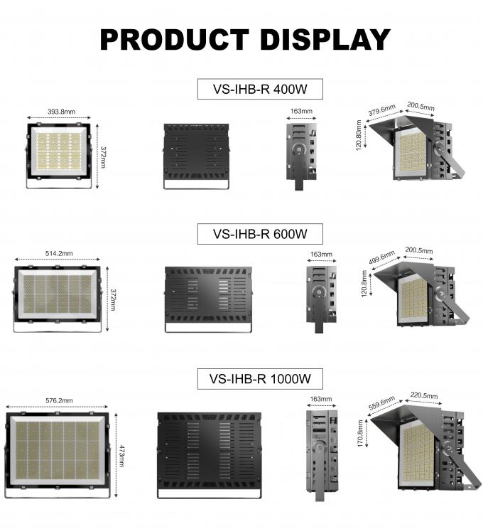 400W 600W 1000W Flood Lights Waterproof 140Lm/W Reflector Led Precio for Sports Field Proyectores De Luces 7