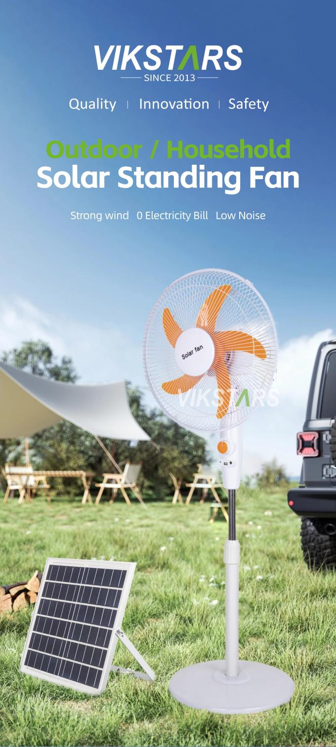 Solar Standing Fan 16inches Solar Energy Powerd For Camping Home Use 0