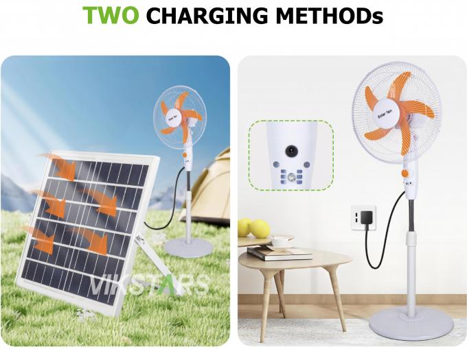 Solar Standing Fan 16inches Solar Energy Powerd For Camping Home Use 11