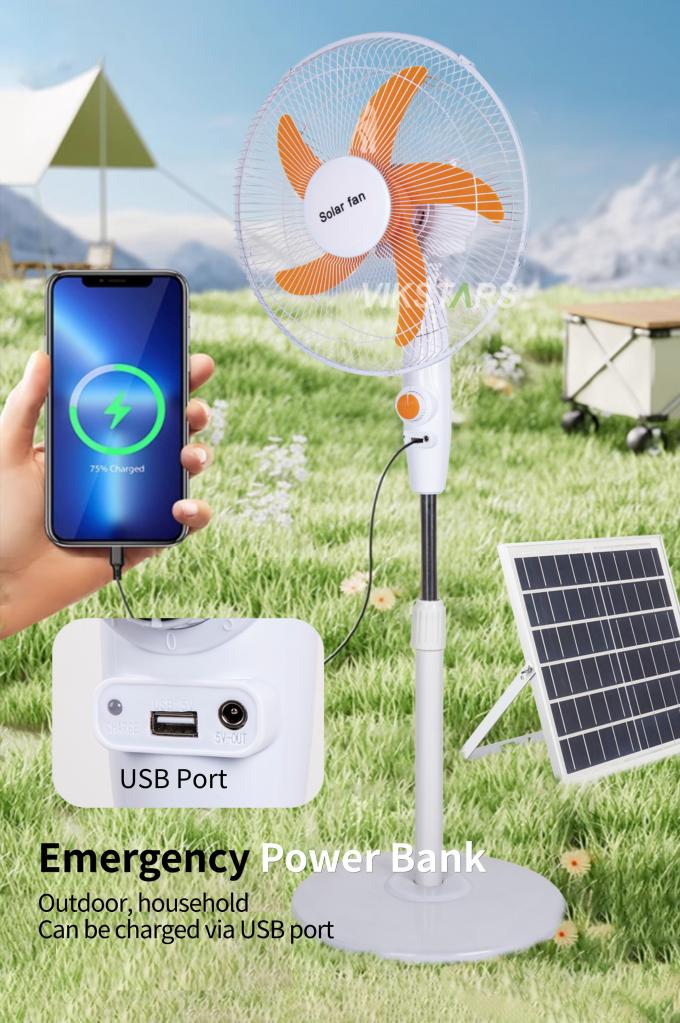 Solar Standing Fan 16inches Solar Energy Powerd For Camping Home Use 12