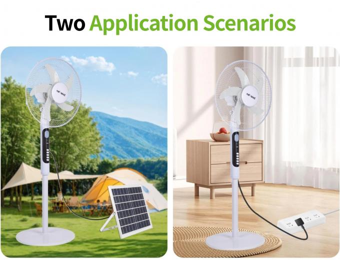 Solar Standing Fan 16 inches with Light Energy-saving For Outdoor Camping Fishing 9