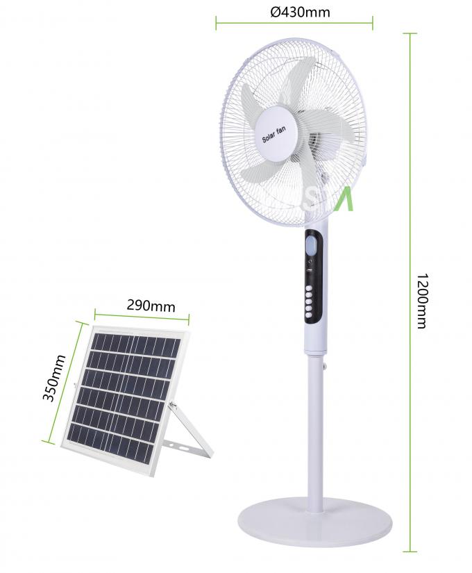 Solar Standing Fan 16 inches with Light Energy-saving For Outdoor Camping Fishing 20