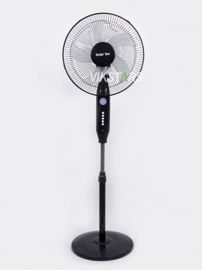 Hot Selling 5-blade 16-Inches Rechargeable Solar Standing Fan with LED Light with Panel and Battery Stand Floor Solar Fan 17