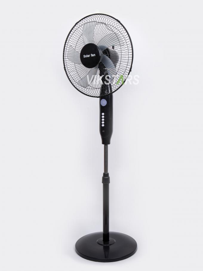 Hot Selling 5-blade 16-Inches Rechargeable Solar Standing Fan with LED Light with Panel and Battery Stand Floor Solar Fan 18