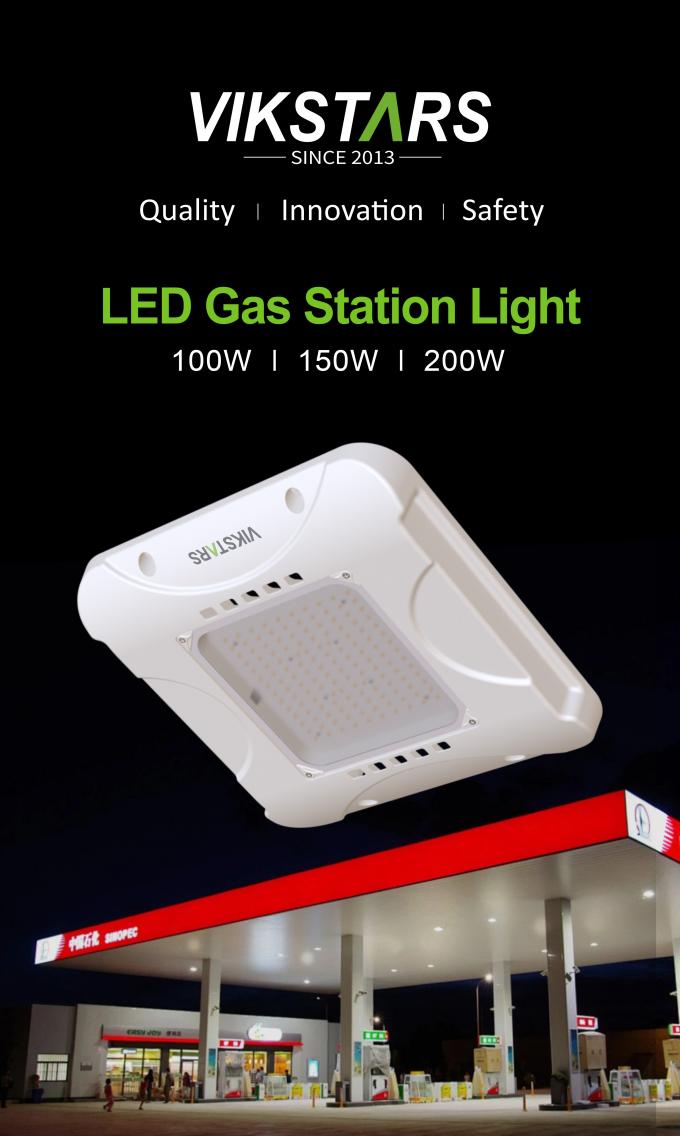 High Quality 135lm/w 100W 150W 200W LED Gas Station Lights Support SKD Lamp Kit Canopy Lights for Petrol Stations 0