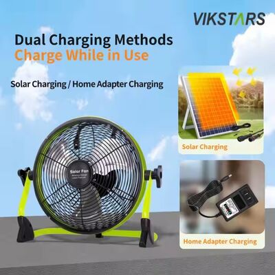 Buy Outdoor Portable Fan Rechargeable Household Emergency 12 Inches 14 Inches Solar Floor Fan Quiet Solar Power Fan online manufacture