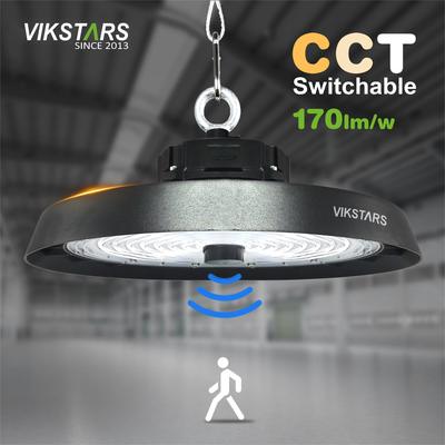 Buy 170lm/w High Lumen UFO High Bay Lights Support 3CCT With Motion Sensor Warehouse Industrial Lamps online manufacture