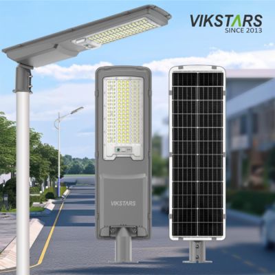Outdoor Integrated Solar Street Lights Outdoor 200w 300w Lamp for Road With Light Sensor Remote Control Pole